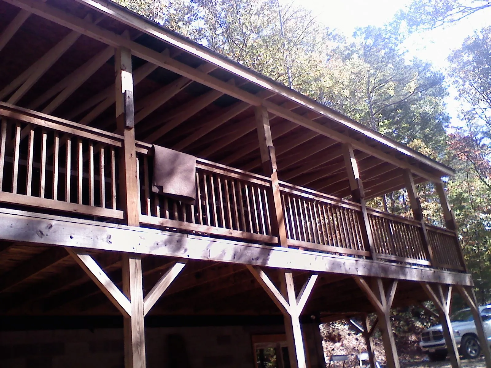 Timber framing under a new elevated porch and deck — Roof Leak Repair in Luray by Roofing Brothers